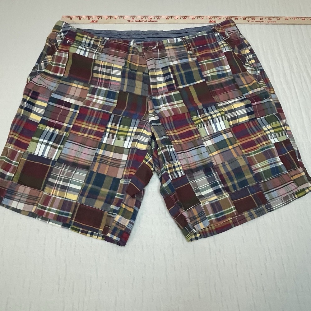 Vintage Polo Ralph Lauren Shorts Men 40 India Madras Plaid Patchwork Chino Adult